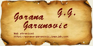 Gorana Garunović vizit kartica